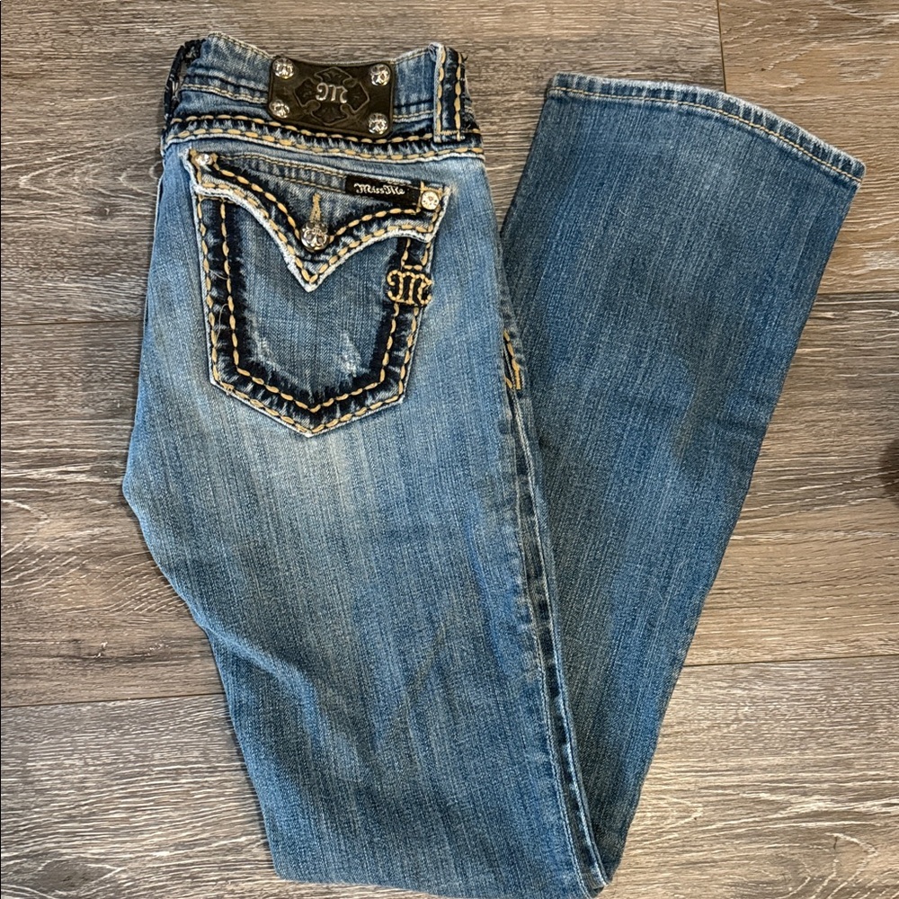 Miss Me Boot Cut Jeans with Embellished Pockets